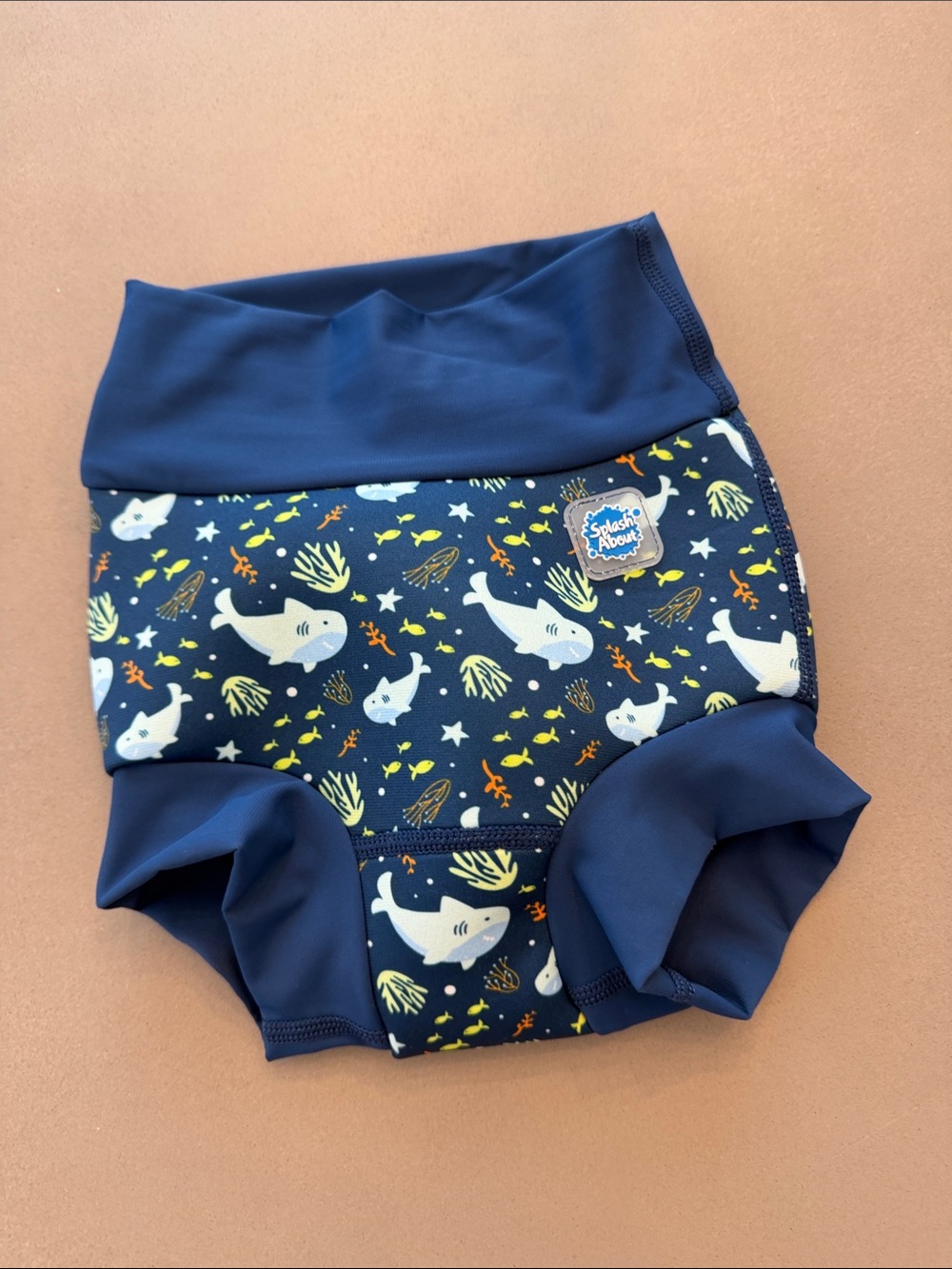 Splash About Navy Shark Swim Diaper Cover for Kids